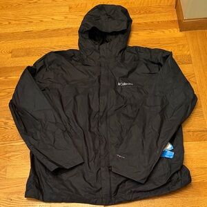 2XL Columbia Men's Black Raincoat NEW!
